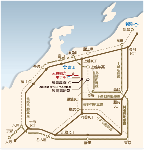 赤倉観光ホテル　広域マップ